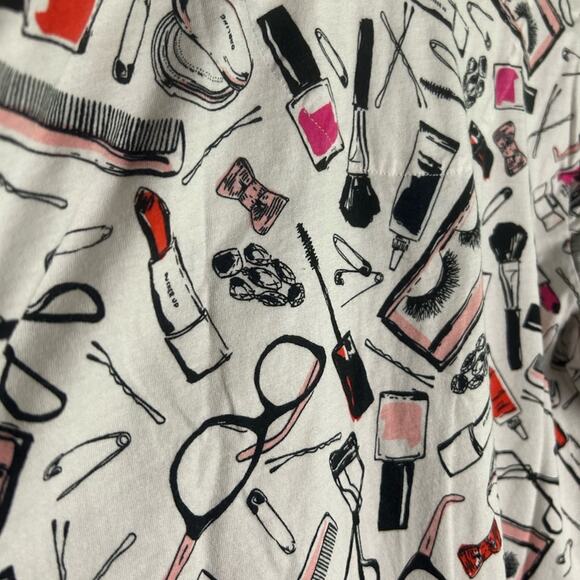 Kate Spade Loungewear Dream A Little Dream Cosmetic Makeup Pajama Top size L - Picture 12 of 12